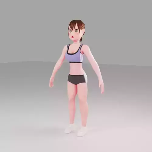 girl PBR woman in sports bra and shorts