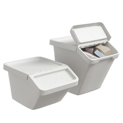 Sortera Ikea Recycling bin with lid white 3D model