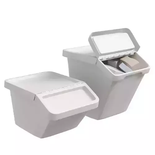 Sortera Ikea Recycling bin with lid white 3D model