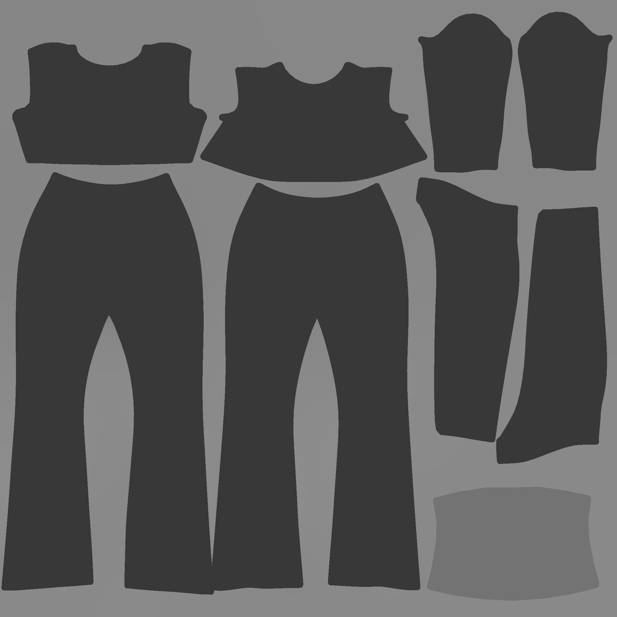 Tail Top and Separatable Leggins Low-poly 3D model_9