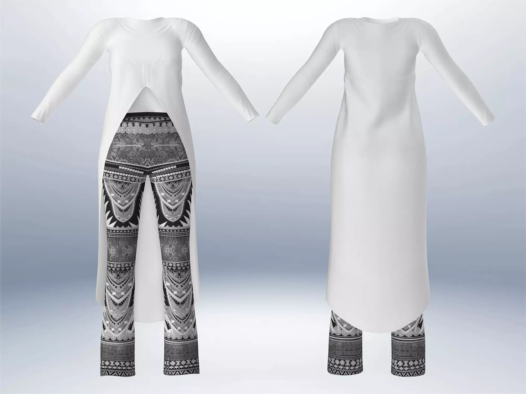 Tail Top and Separatable Leggins Low-poly 3D model_0