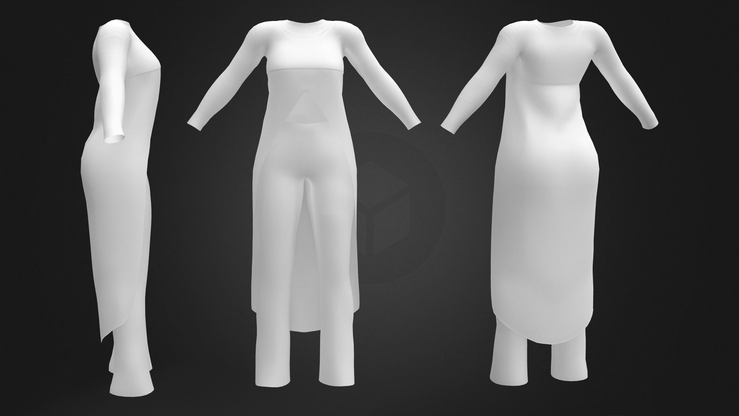 Tail Top and Separatable Leggins Low-poly 3D model_6