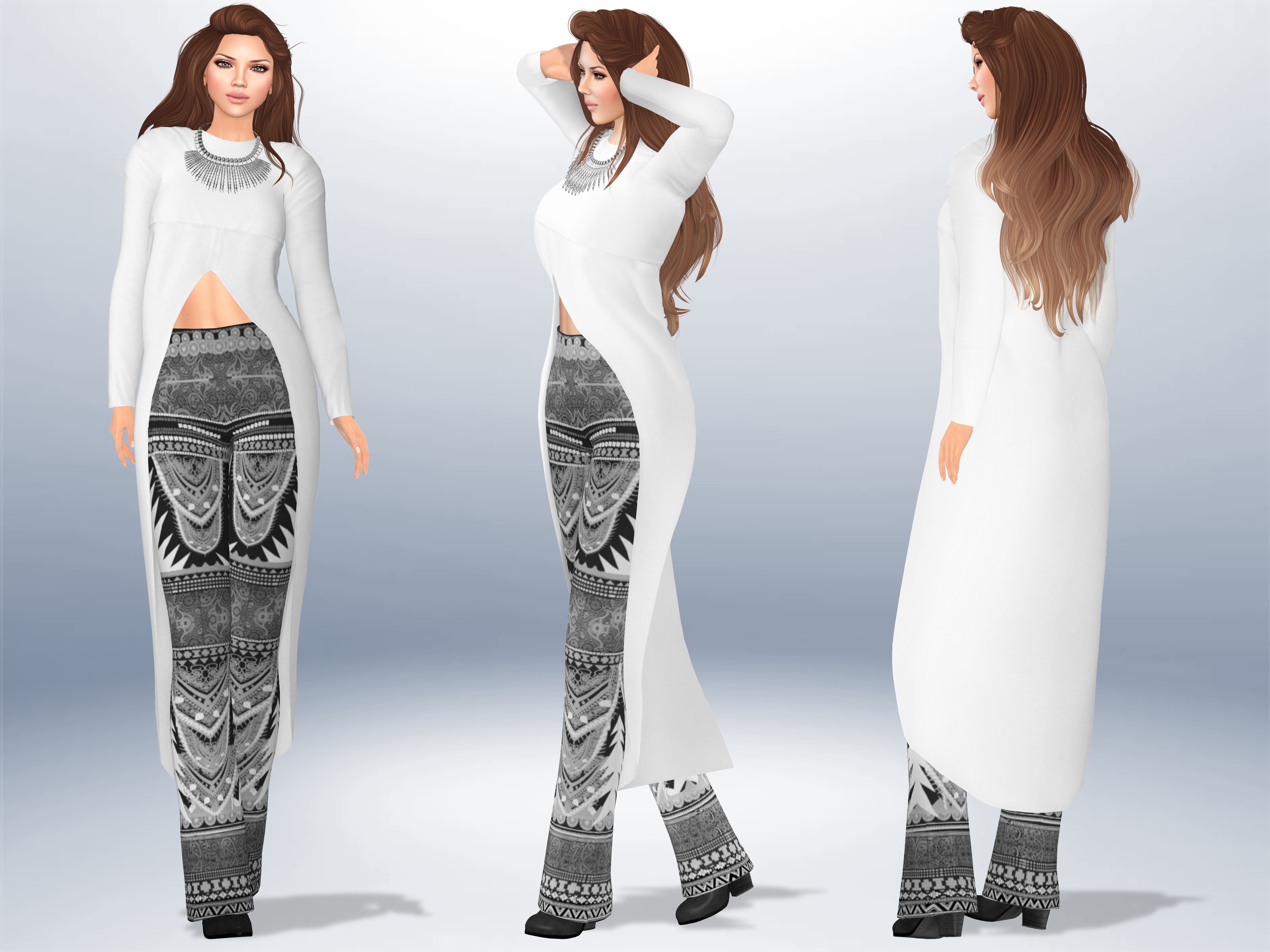 Tail Top and Separatable Leggins Low-poly 3D model_2