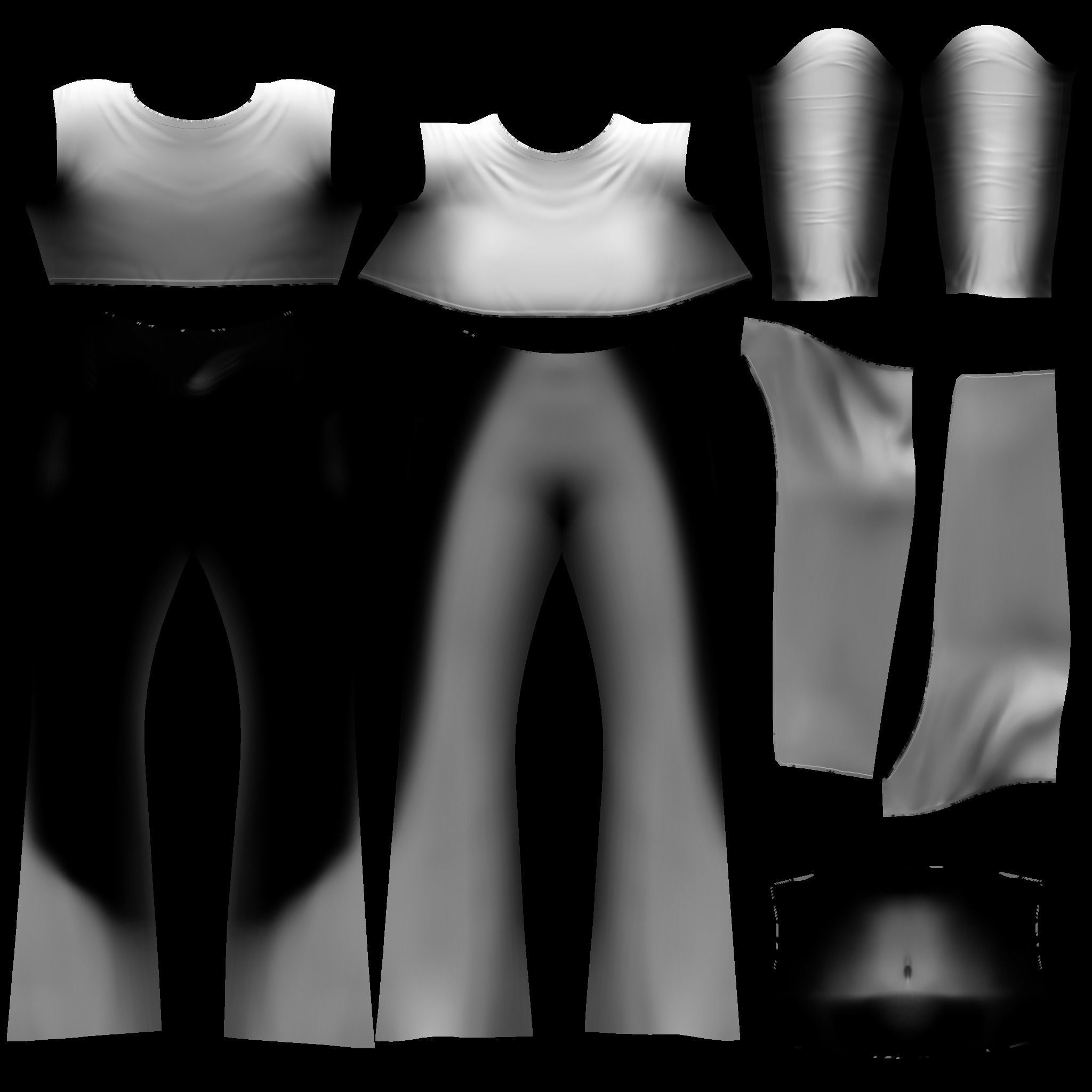 Tail Top and Separatable Leggins Low-poly 3D model_10