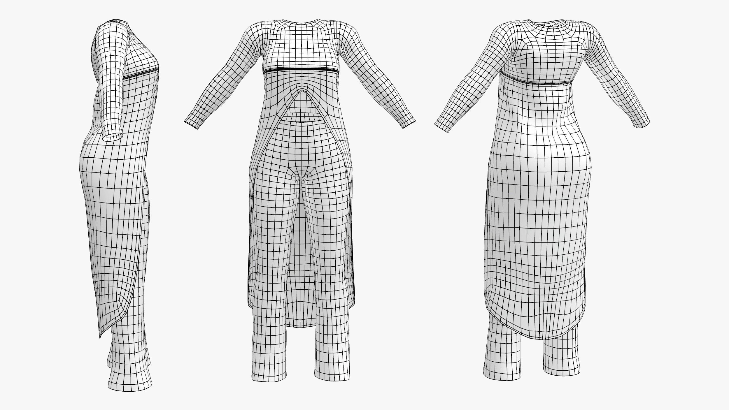 Tail Top and Separatable Leggins Low-poly 3D model_3