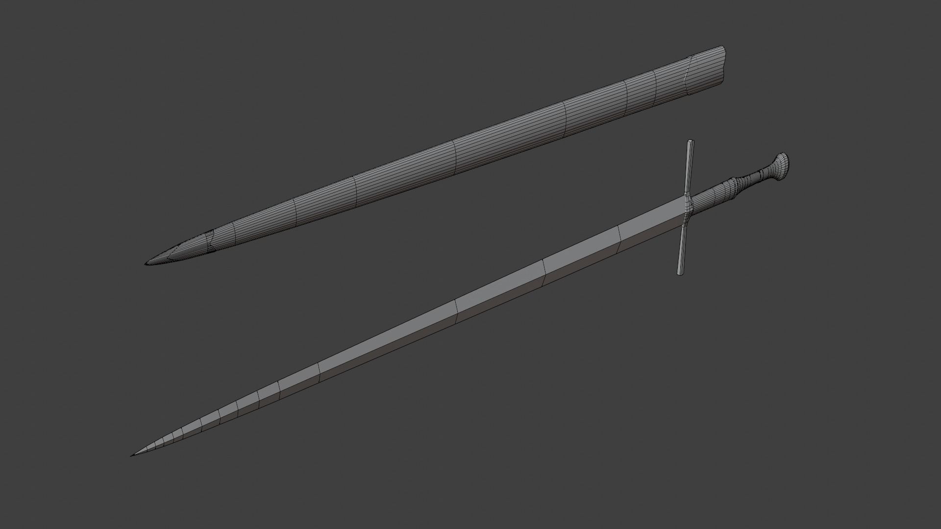 Bastard sword low-poly Free low-poly 3D model_7