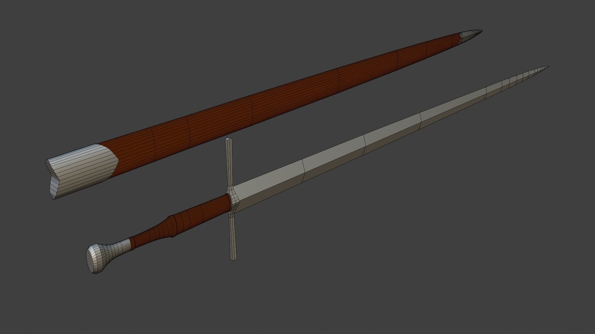 Bastard sword low-poly Free low-poly 3D model_6