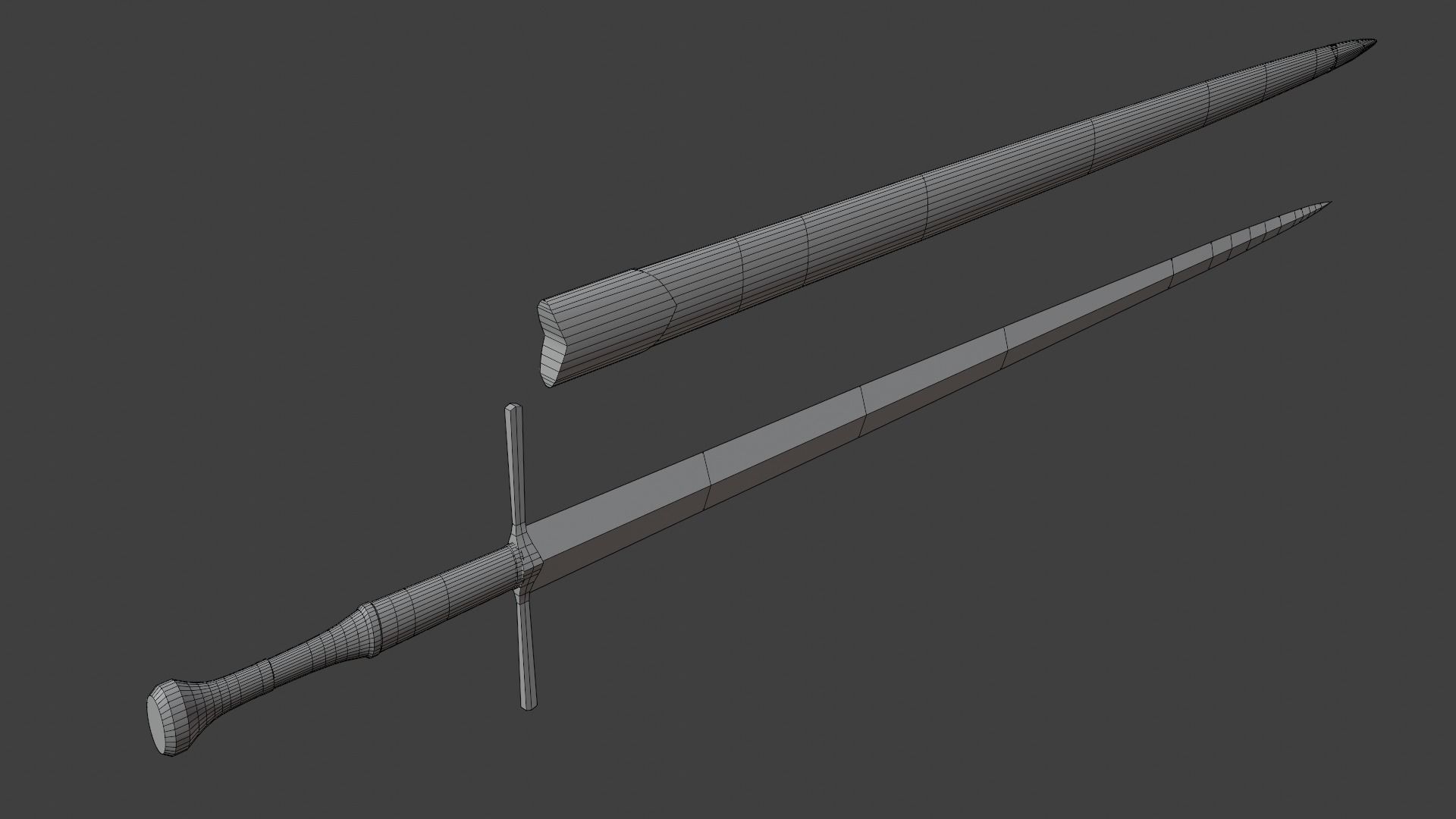 Bastard sword low-poly Free low-poly 3D model_8