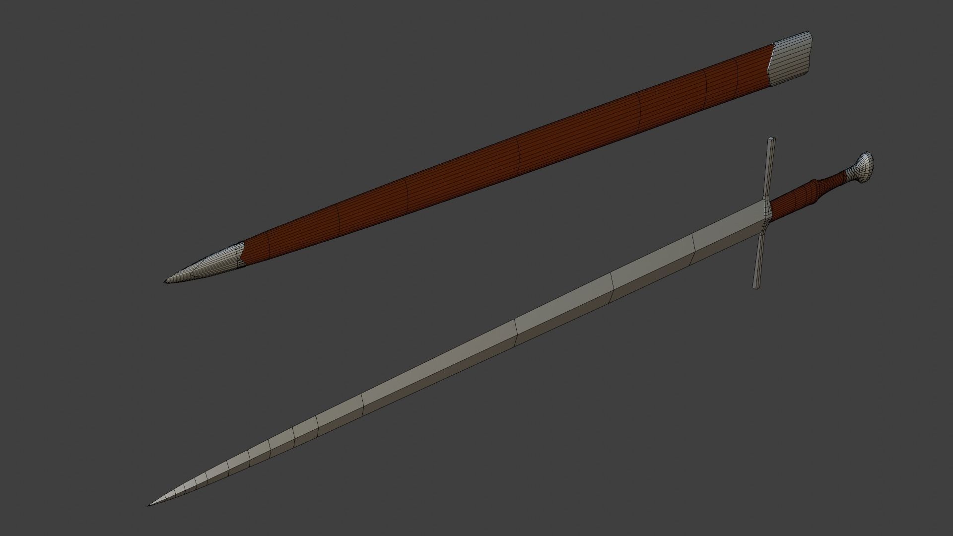 Bastard sword low-poly Free low-poly 3D model_5