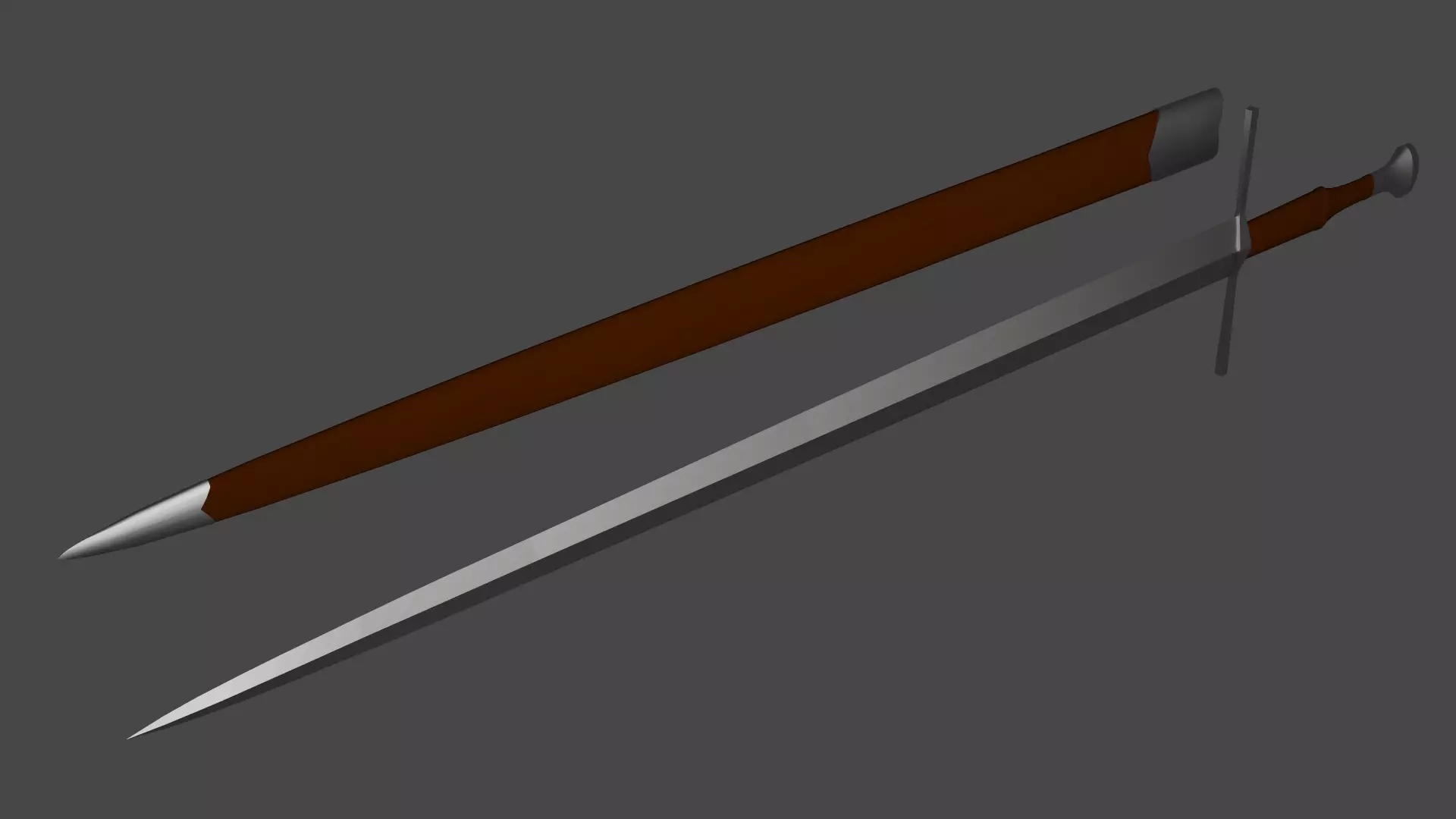 Bastard sword low-poly Free low-poly 3D model_0