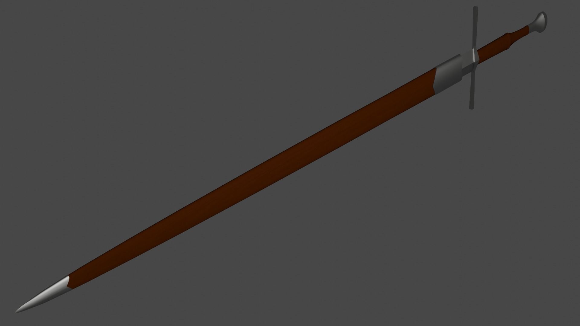Bastard sword low-poly Free low-poly 3D model_1