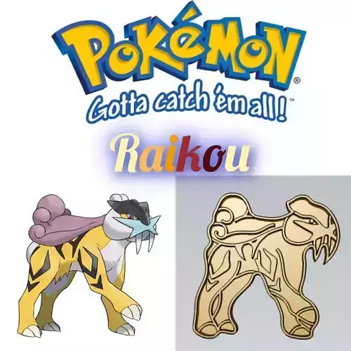 Amazing Pokemon Raikou Cookie Cutter Stamp Cake Decorating 
