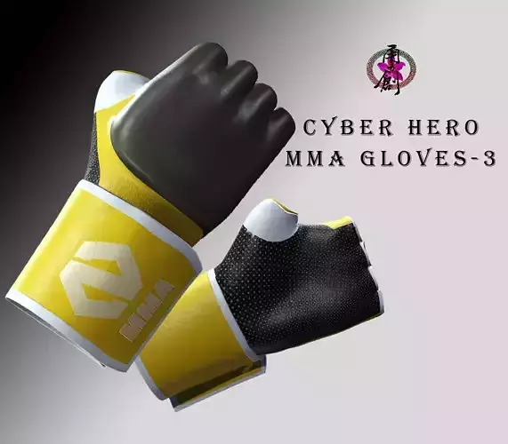 MMA-Gloves-3 wrist sleeve Low-poly 3D model