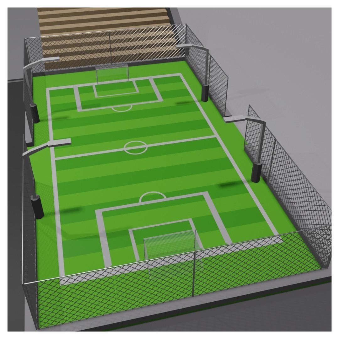 Basket and Football court 3D model_4
