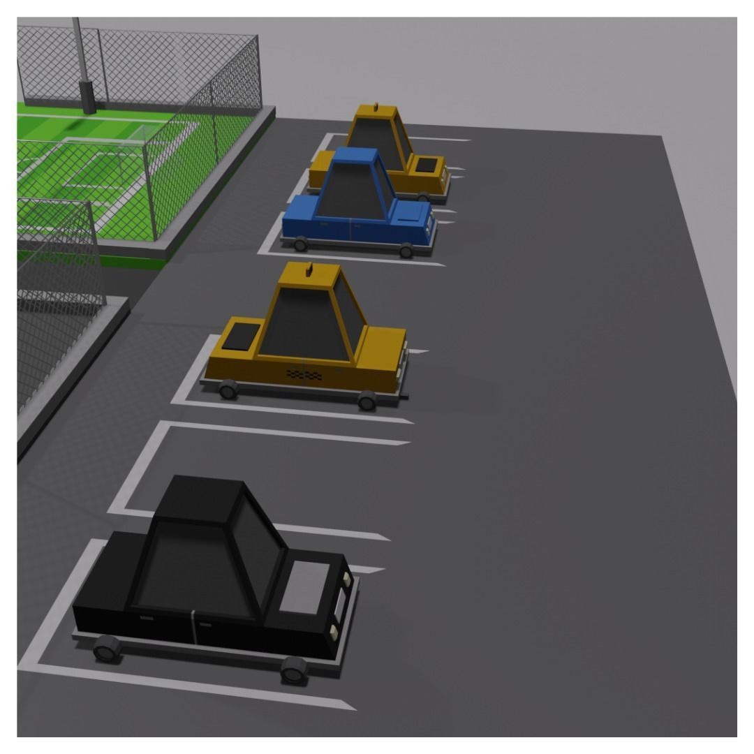 Basket and Football court 3D model_6