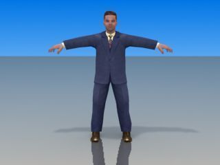 Businessman Game model Low-poly 3D model_12