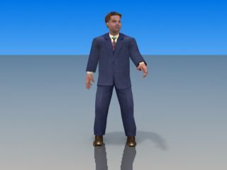 Businessman Game model Low-poly 3D model_21