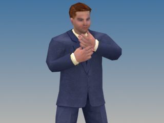Businessman Game model Low-poly 3D model_45