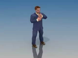 Businessman Game model Low-poly 3D model_0