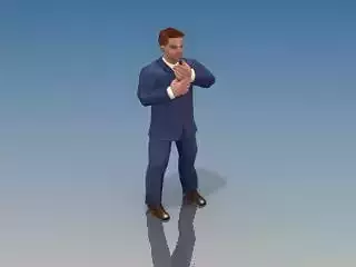 Businessman Game model Low-poly 3D model