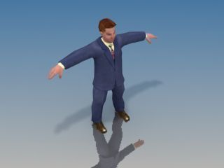 Businessman Game model Low-poly 3D model_37