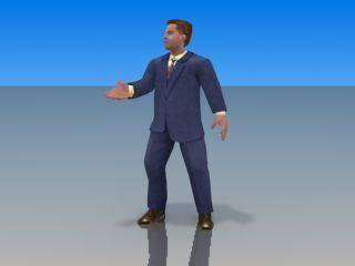 Businessman Game model Low-poly 3D model_32