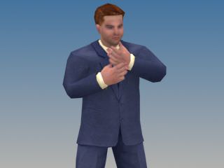 Businessman Game model Low-poly 3D model_2