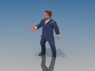 Businessman Game model Low-poly 3D model_7