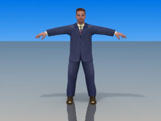 Businessman Game model Low-poly 3D model_4