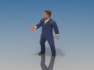 Businessman Game model Low-poly 3D model_24