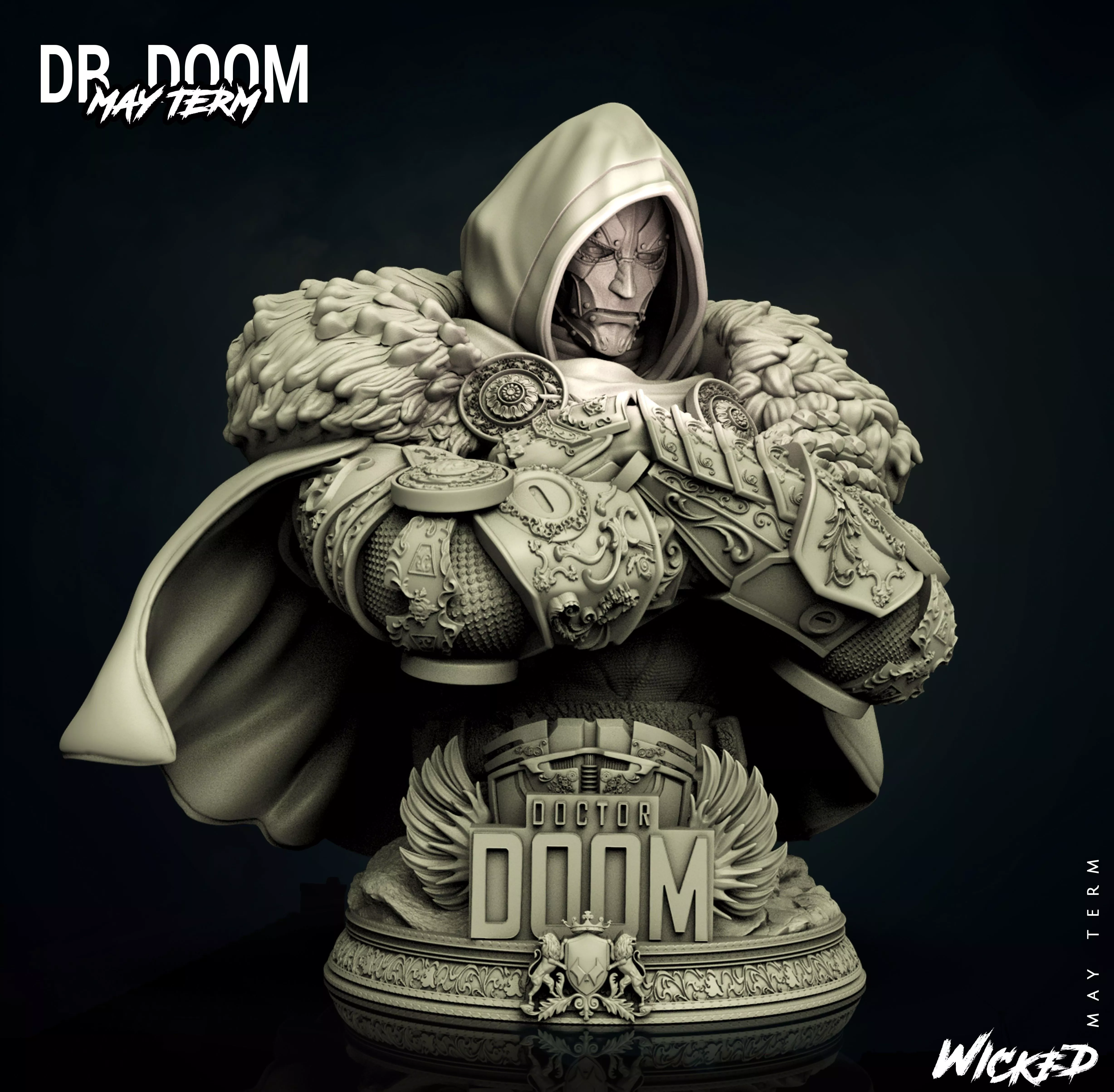 Wicked Marvel Dr Doom Bust STLs 3D print model