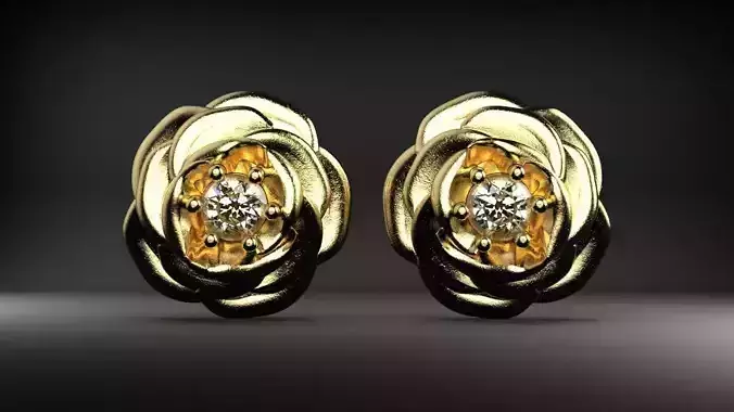 Valentine Rose Earring Stud