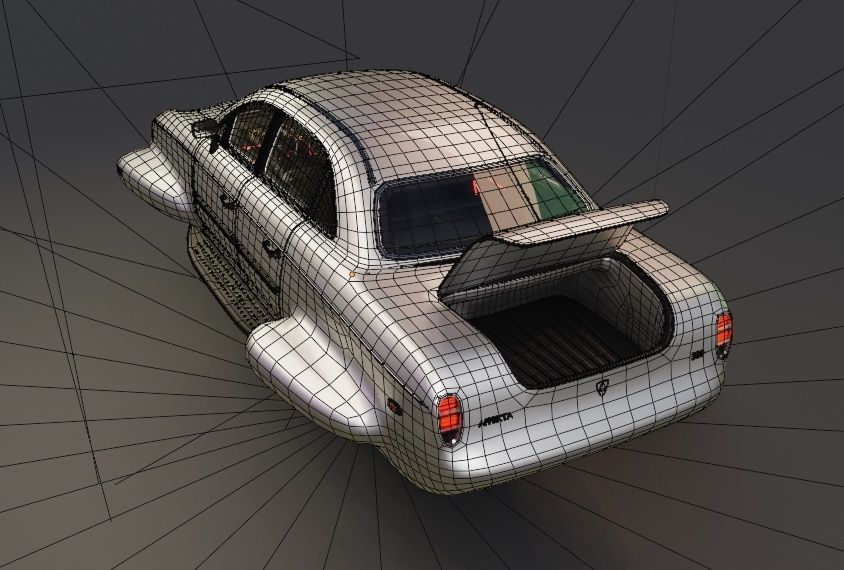 Affekta 300 sci-fi concept cyberpunk oldtimer retro car Low-poly 3D model_24