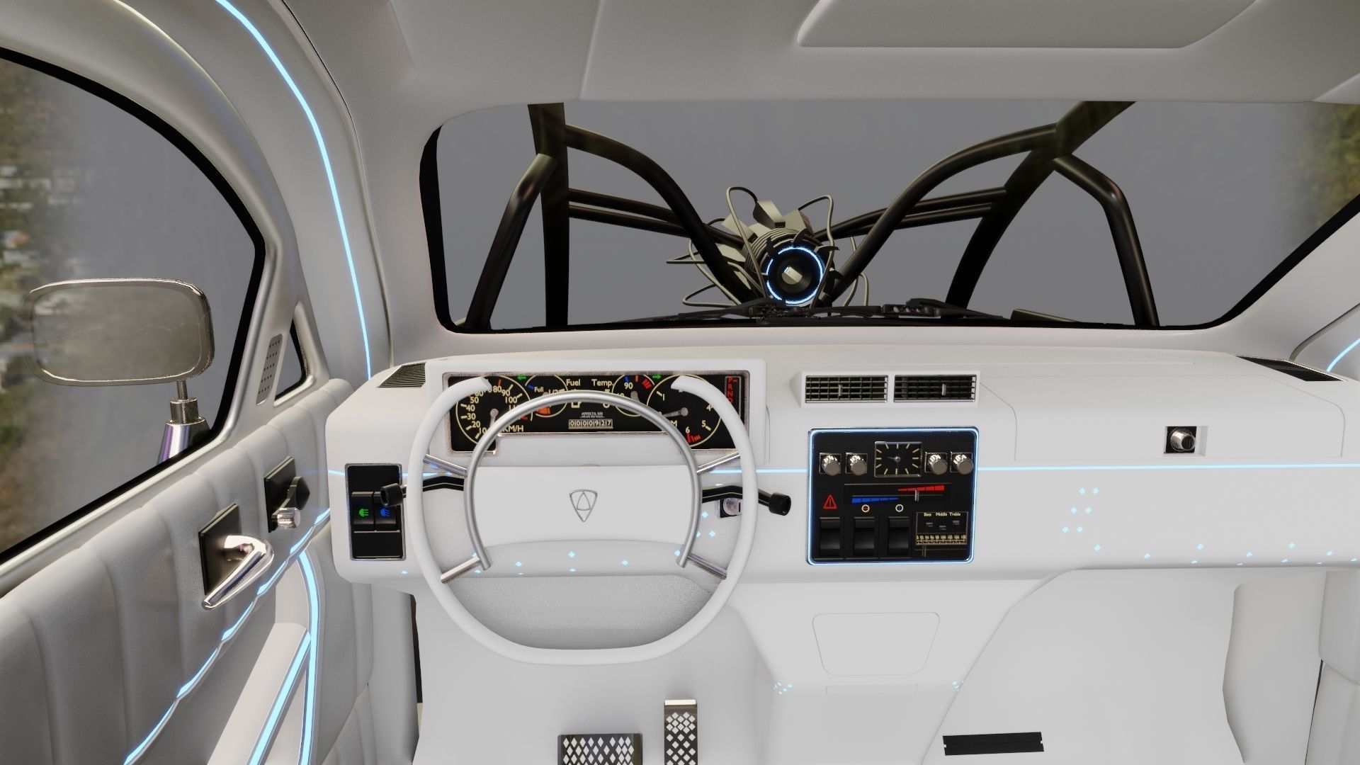 Affekta 300 sci-fi concept cyberpunk oldtimer retro car Low-poly 3D model_4