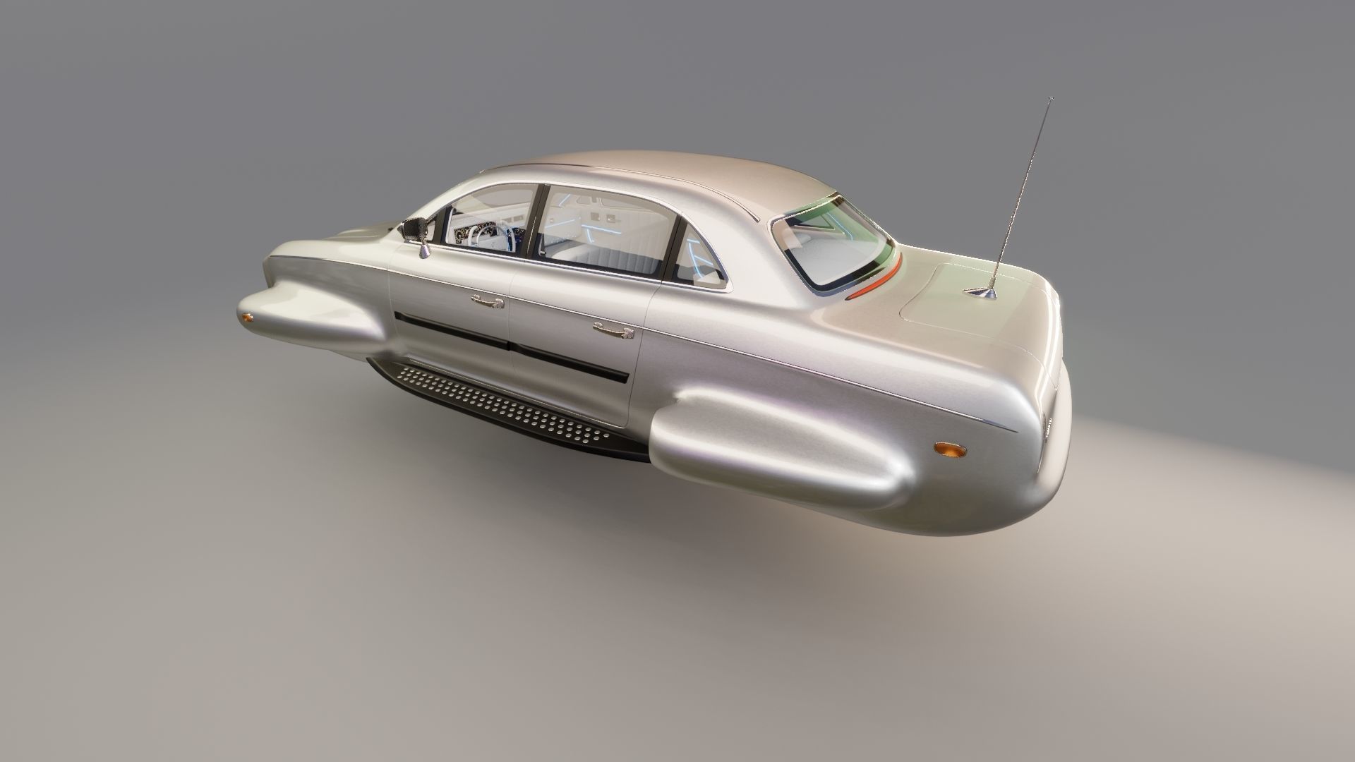 Affekta 300 sci-fi concept cyberpunk oldtimer retro car Low-poly 3D model_9