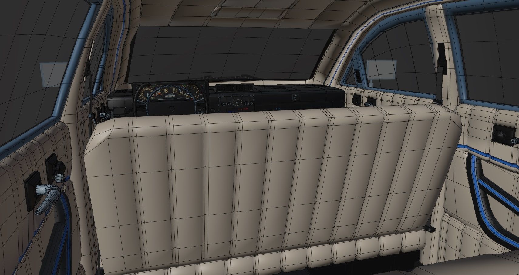 Affekta 300 sci-fi concept cyberpunk oldtimer retro car Low-poly 3D model_21