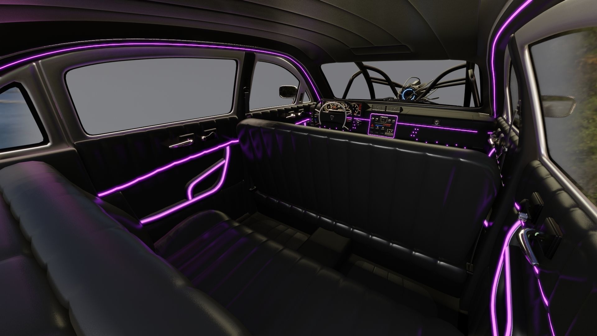 Affekta 300 sci-fi concept cyberpunk oldtimer retro car Low-poly 3D model_5