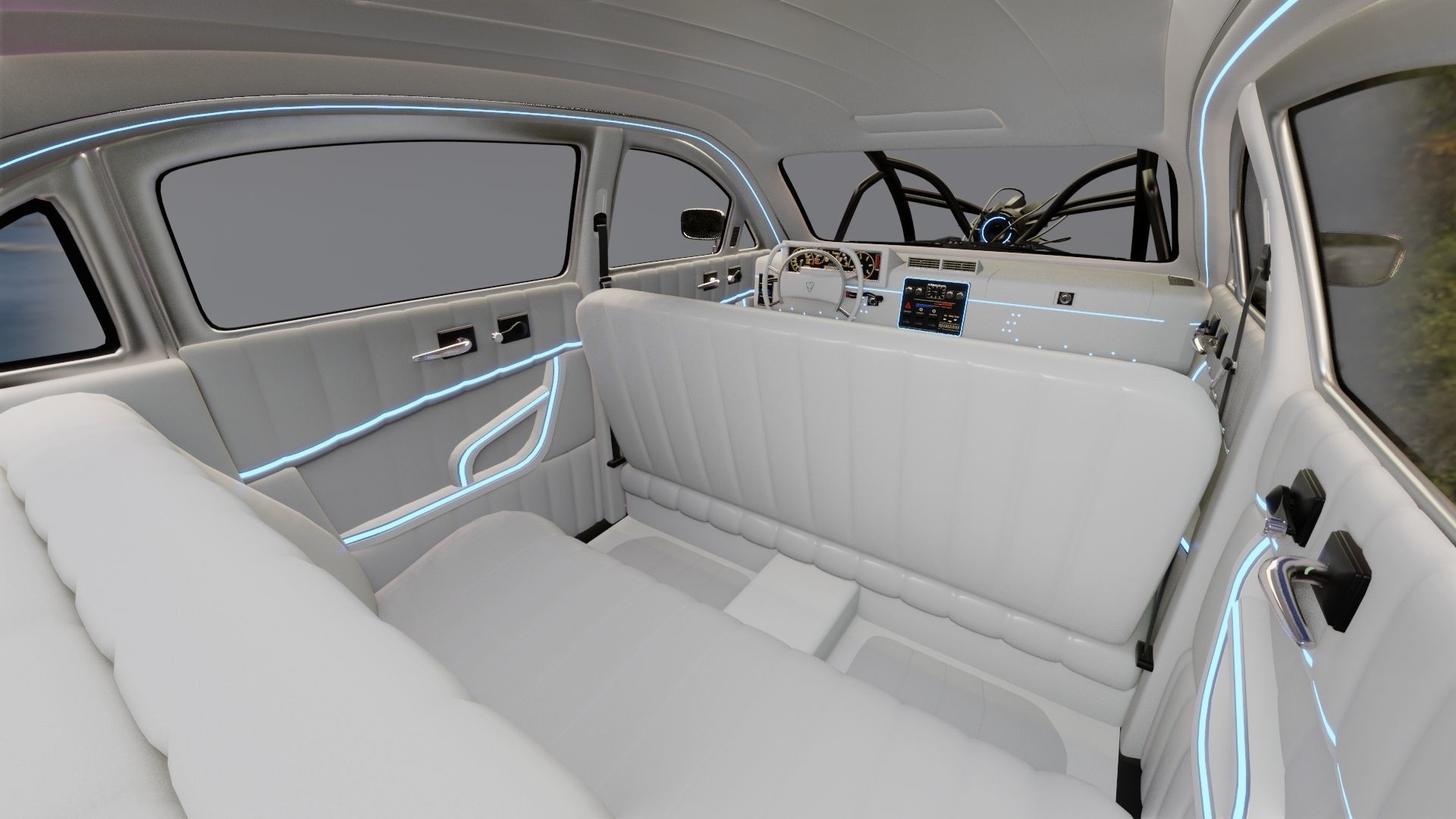 Affekta 300 sci-fi concept cyberpunk oldtimer retro car Low-poly 3D model_10