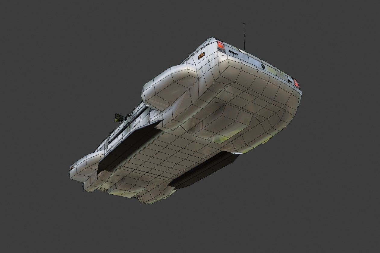 Affekta 300 sci-fi concept cyberpunk oldtimer retro car Low-poly 3D model_18