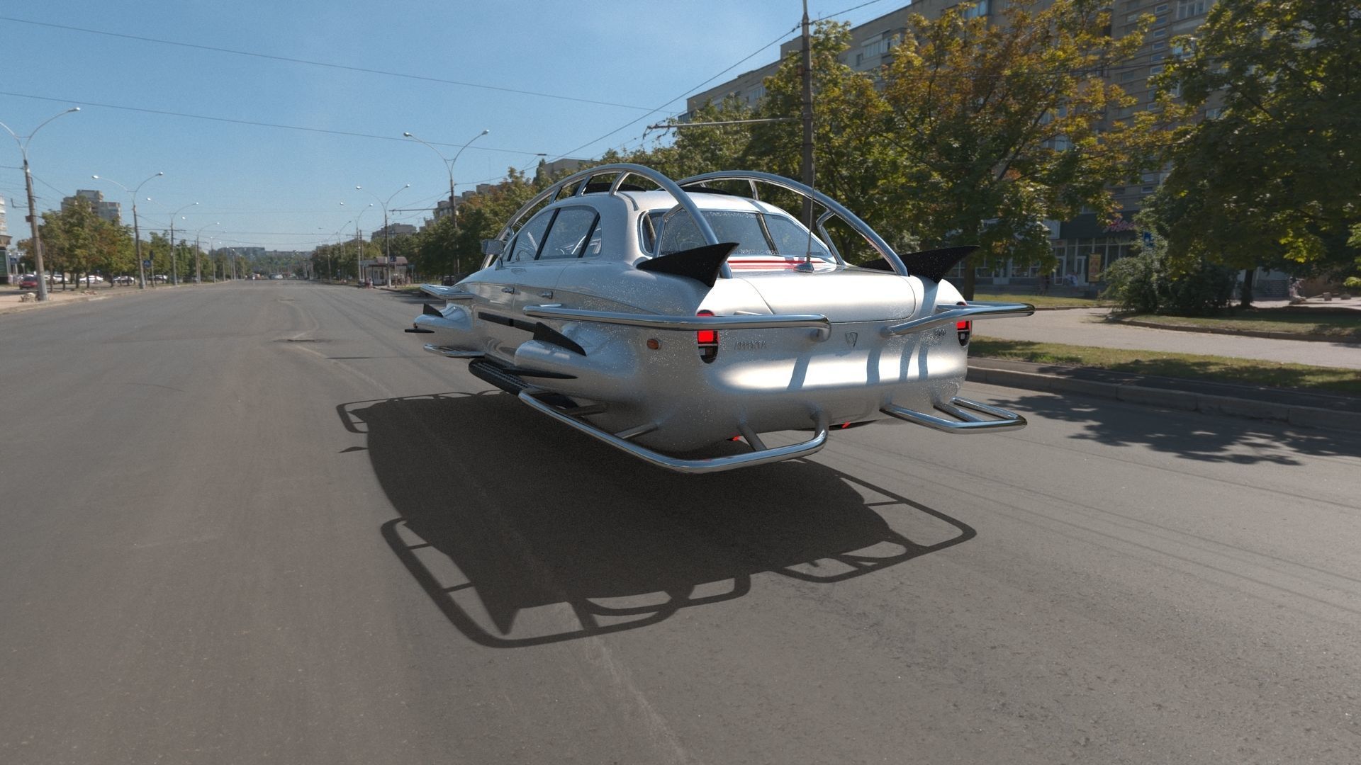 Affekta 300 sci-fi concept cyberpunk oldtimer retro car Low-poly 3D model_1