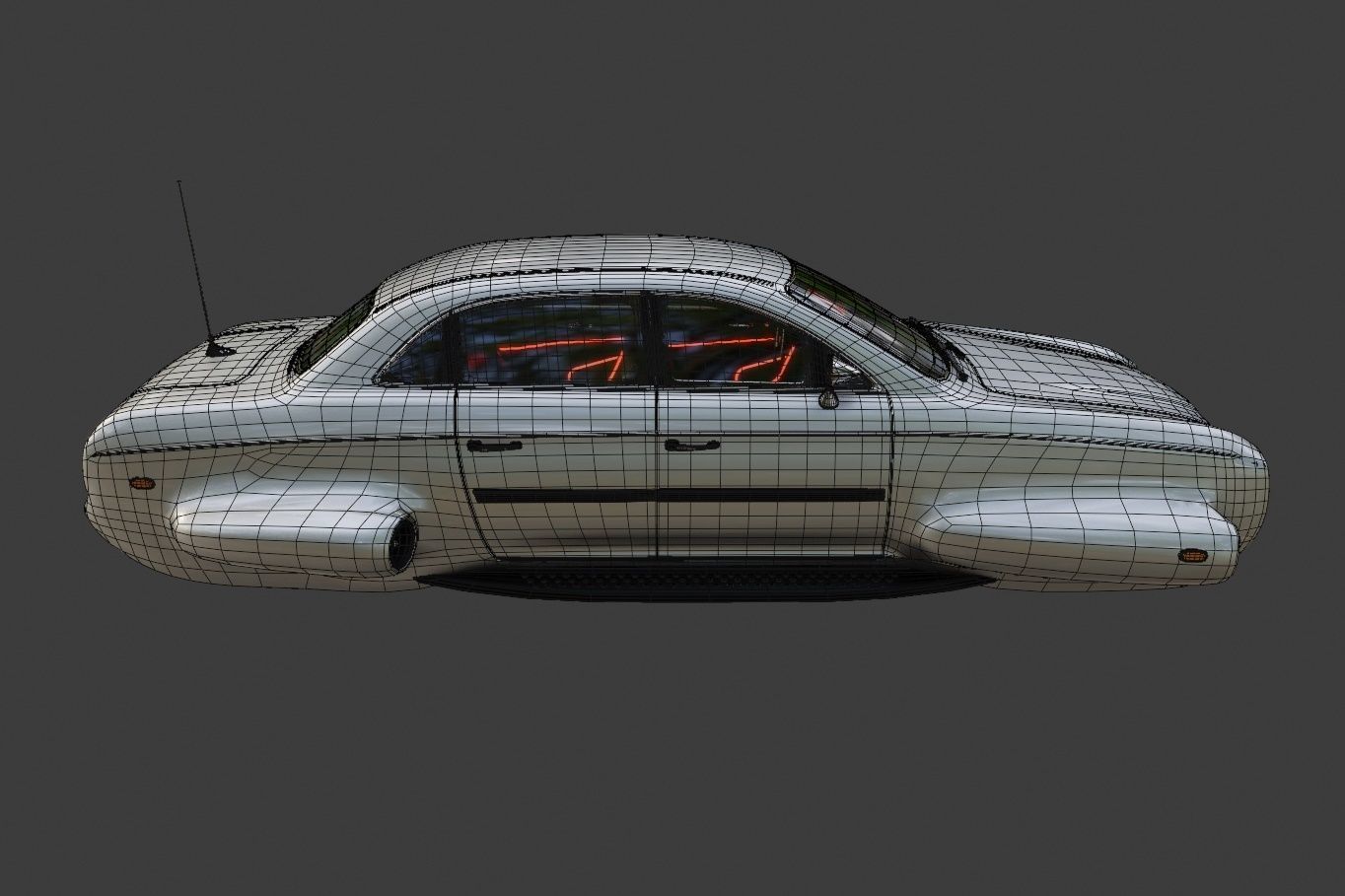 Affekta 300 sci-fi concept cyberpunk oldtimer retro car Low-poly 3D model_17