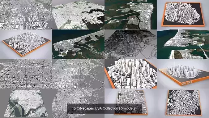 5 Cityscapes USA Collection 