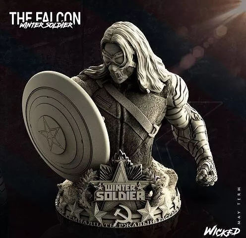 Wicked Marvel Winter Soldier Bust STLs 3D print model
