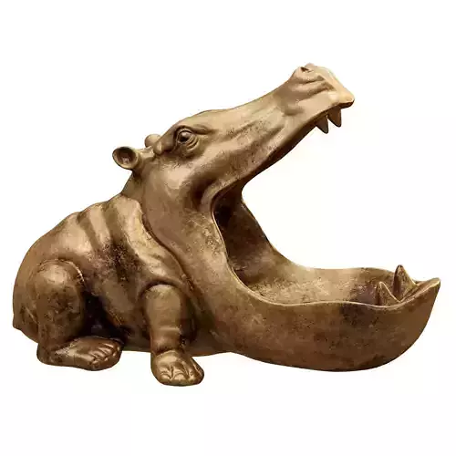 hippo bronze hippopotamus 3D model