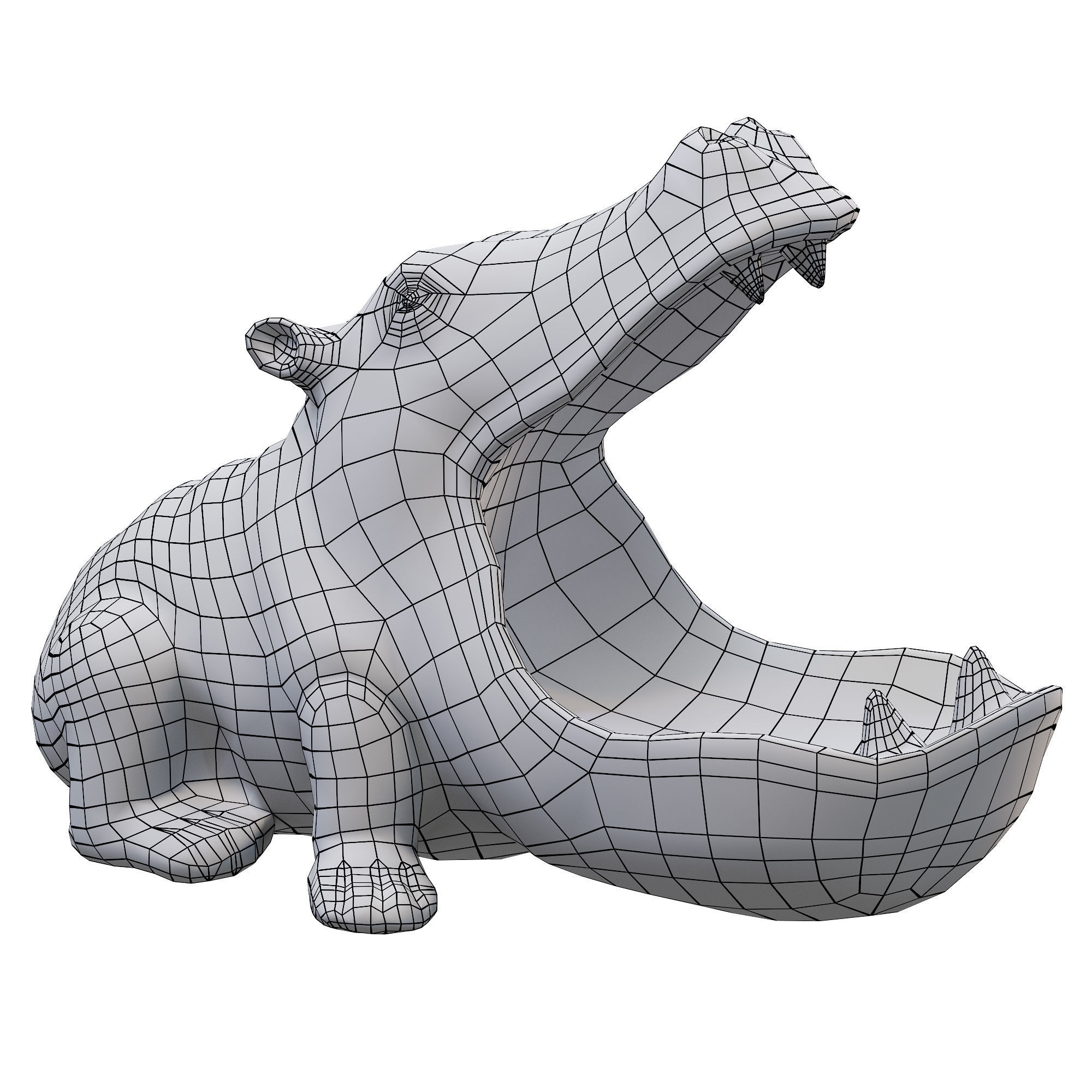 hippo bronze hippopotamus 3D model_3