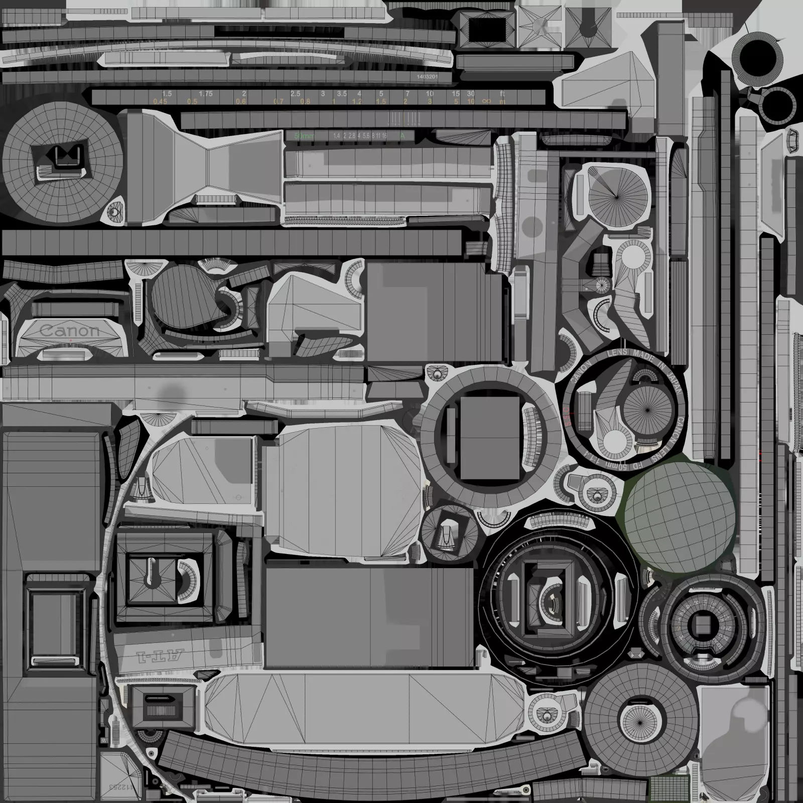 Canon AT-1 Camera Low-poly 3D model_11