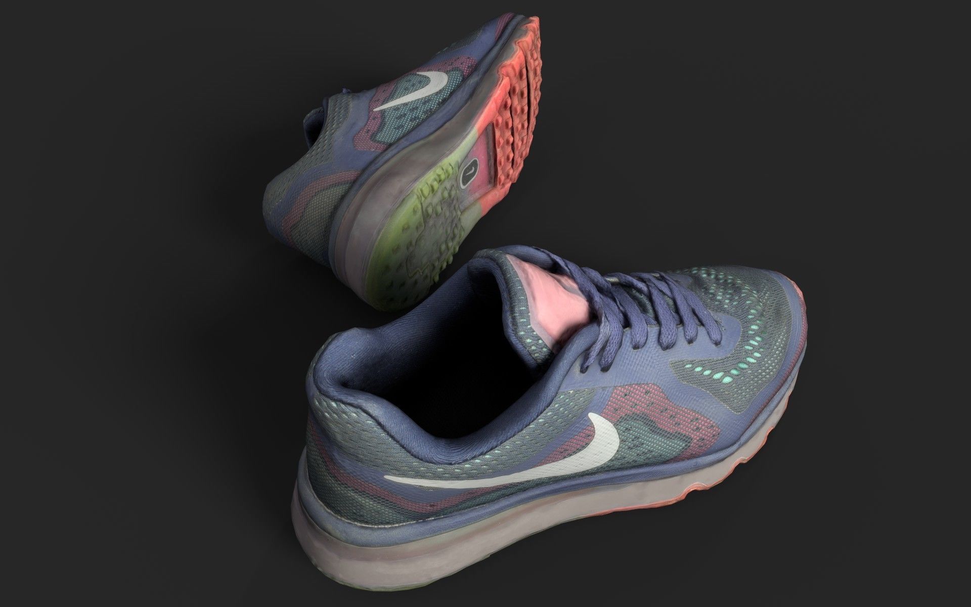 Sneakers nike air max running shoe Low-poly 3D model_5