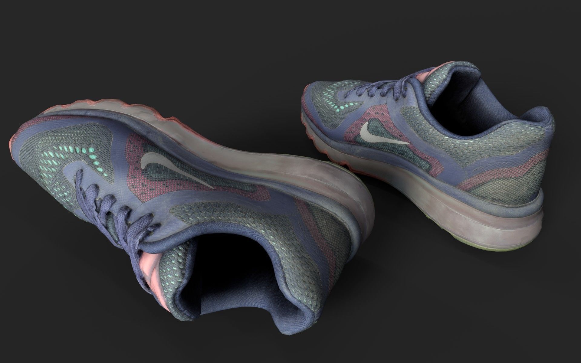 Sneakers nike air max running shoe Low-poly 3D model_3