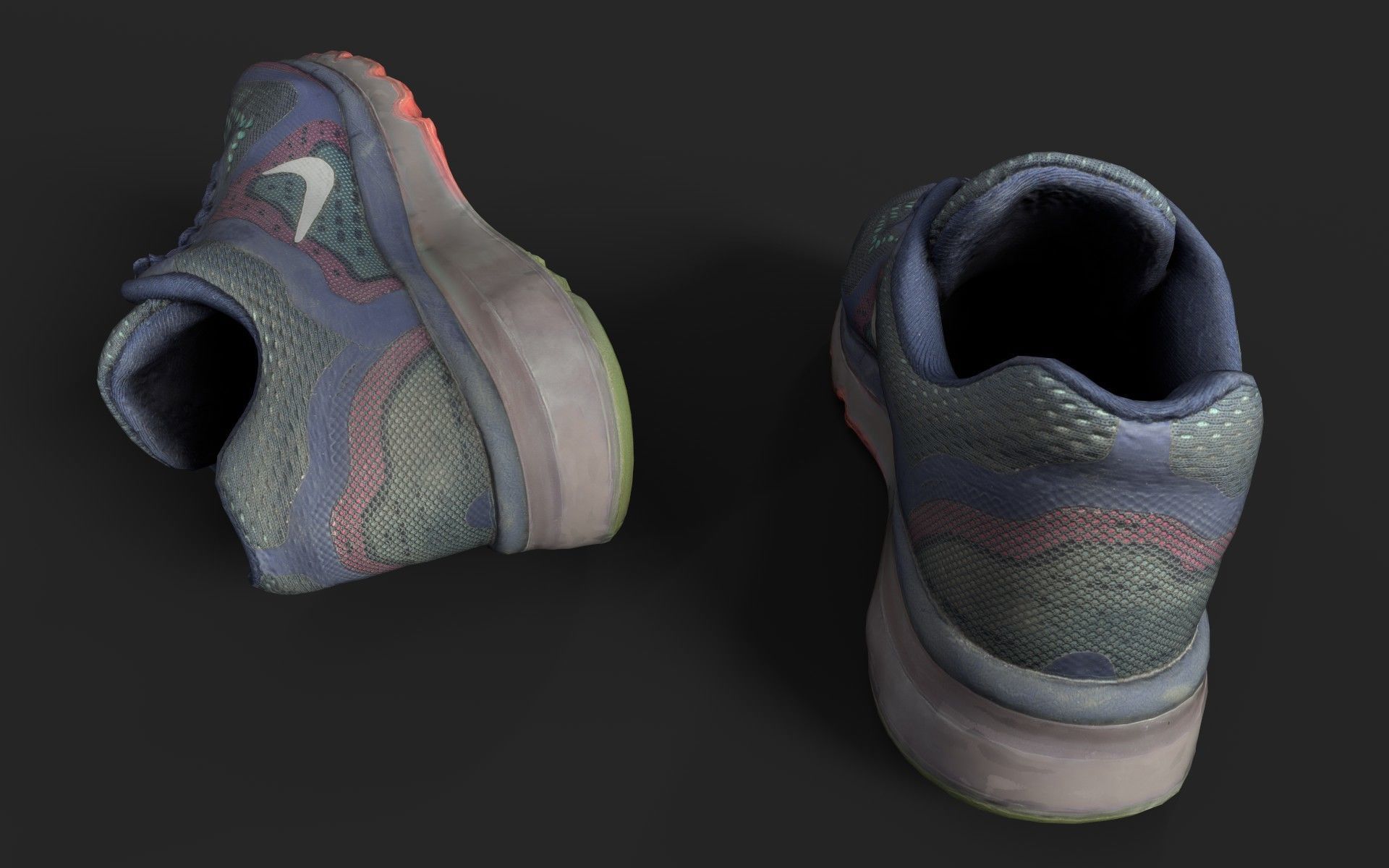 Sneakers nike air max running shoe Low-poly 3D model_4