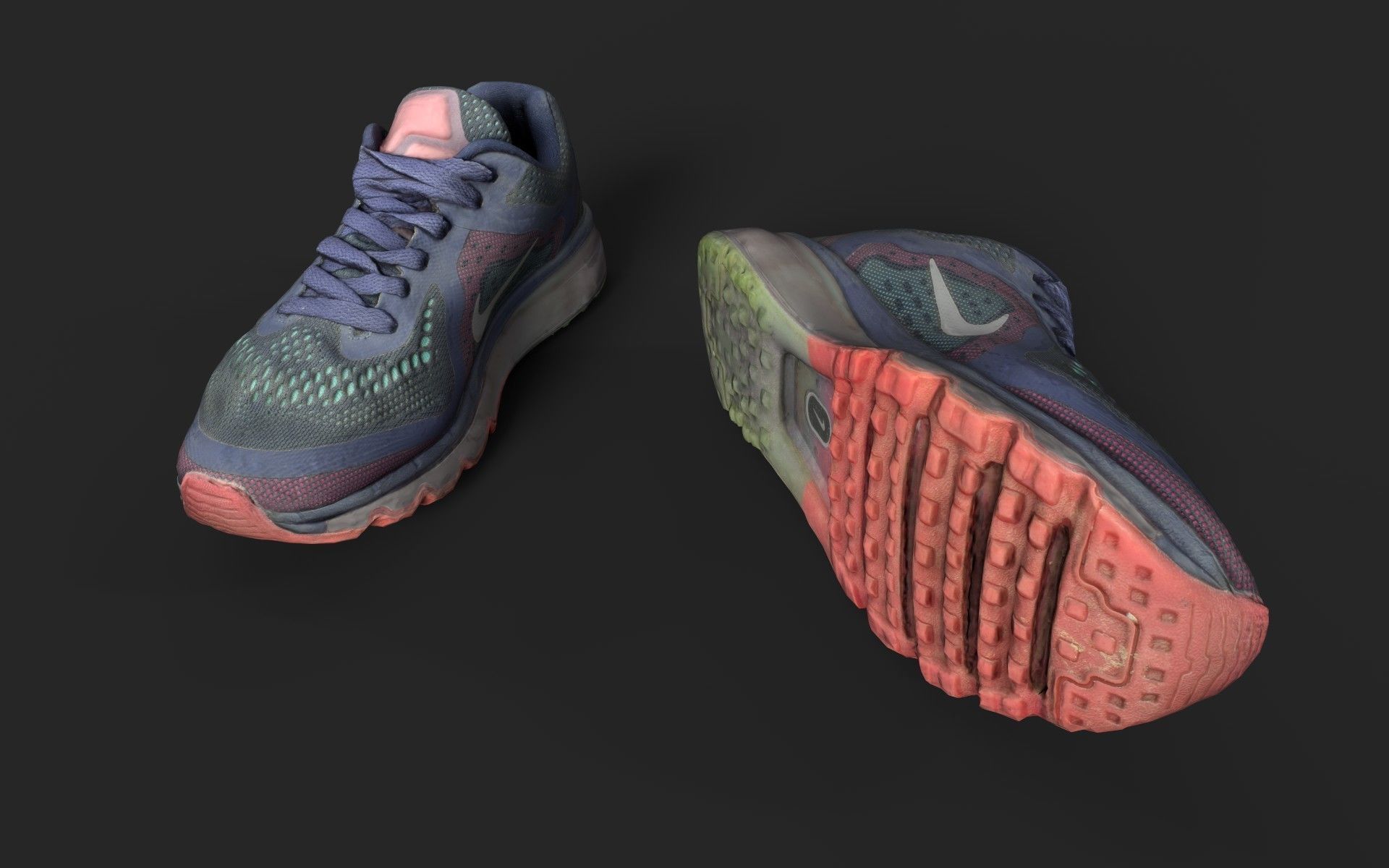 Sneakers nike air max running shoe Low-poly 3D model_1